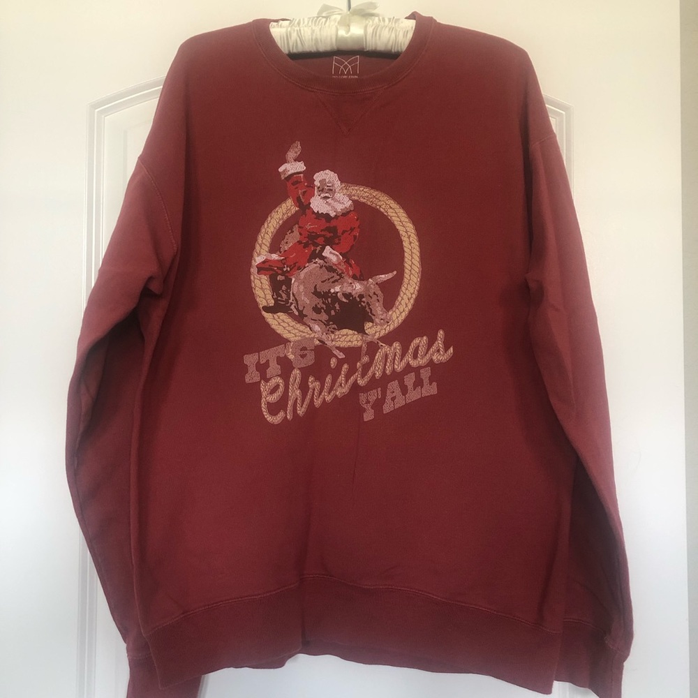 Sold Elsewhere - It’s Christmas Y’all Bull Riding Santa Sweatshirt